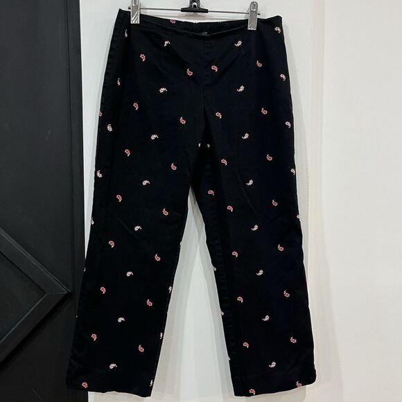 Liz Claiborne Pants - Liz Claiborne Black Paisley Embroidered Pants Size 6 Petite